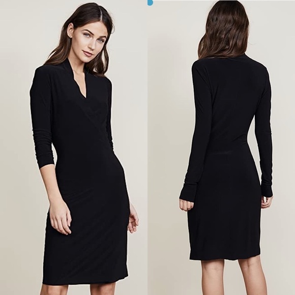 Kamalikulture Long Sleeve‎ Modern Side Drape Dress - Picture 1 of 4
